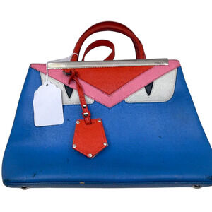 Fendi Peekaboo Mini Bag Bugs Multi-color Saffiano Leather Handbag